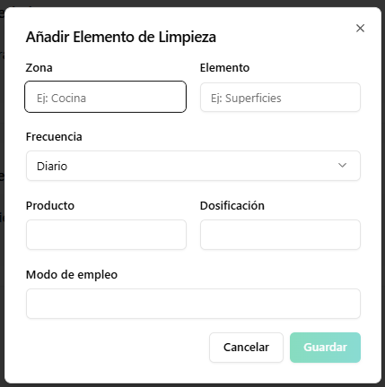 Gestión de zonas de limpieza zonas de limpieza appcc digital